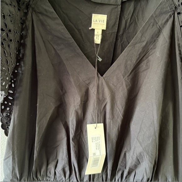 Rebecca Taylor La Vie Agatha Embroidered Eyelet Flutter Sleeve Romper - Picture 5 of 15